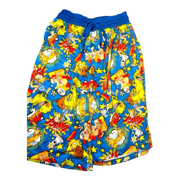 Nickelodeon Boys Large Sleep Shorts Ren and Stimpy Gym Long Cartoon Novelty - Picture 2 of 3